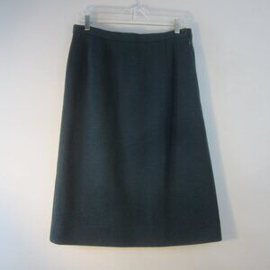 Vtg Jaeger Small Teal Blue 100% Wool Midi Skirt Made in UK Lined Classic Preppy